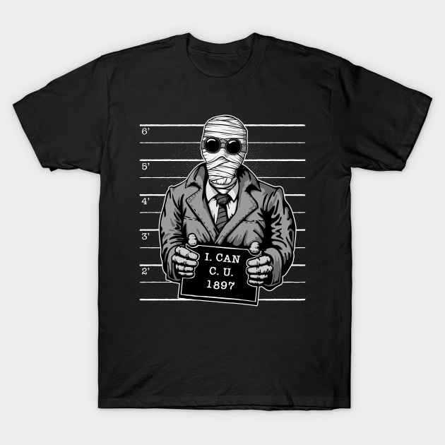 Invisible Man Monster Mugshot T-Shirt by Grandeduc